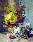 Eugene Henri Cauchois Still Life of Summer Flowers painting